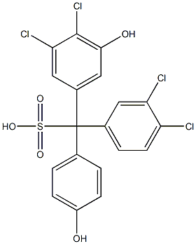 (3,4-Dichlorophenyl)(3,4-dichloro-5-hydroxyphenyl)(4-hydroxyphenyl)methanesulfonic acid 结构式