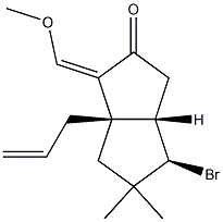 (1S,5S,6R)-6-Bromo-2-(methoxymethylene)-7,7-dimethyl-1-(2-propenyl)bicyclo[3.3.0]octan-3-one 结构式