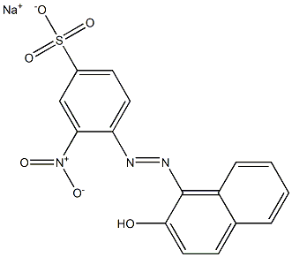 3-Nitro-4-(2-hydroxynaphthalene-1-ylazo)benzenesulfonic acid sodium salt 结构式