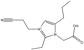 3-(2-Cyanoethyl)-2-ethyl-5-propyl-1-(carboxymethyl)-1H-imidazol-3-ium 结构式