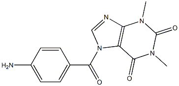7-(4-Aminobenzoyl)-3,7-dihydro-1,3-dimethyl-1H-purine-2,6-dione 结构式