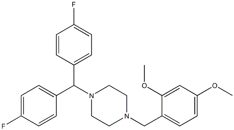 1-[Bis(4-fluorophenyl)methyl]-4-(2,4-dimethoxybenzyl)piperazine 结构式