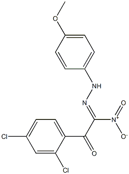 (2Z)-2-Nitro-2-[2-(4-methoxyphenyl)hydrazono]-1-(2,4-dichlorophenyl)ethane-1-one 结构式