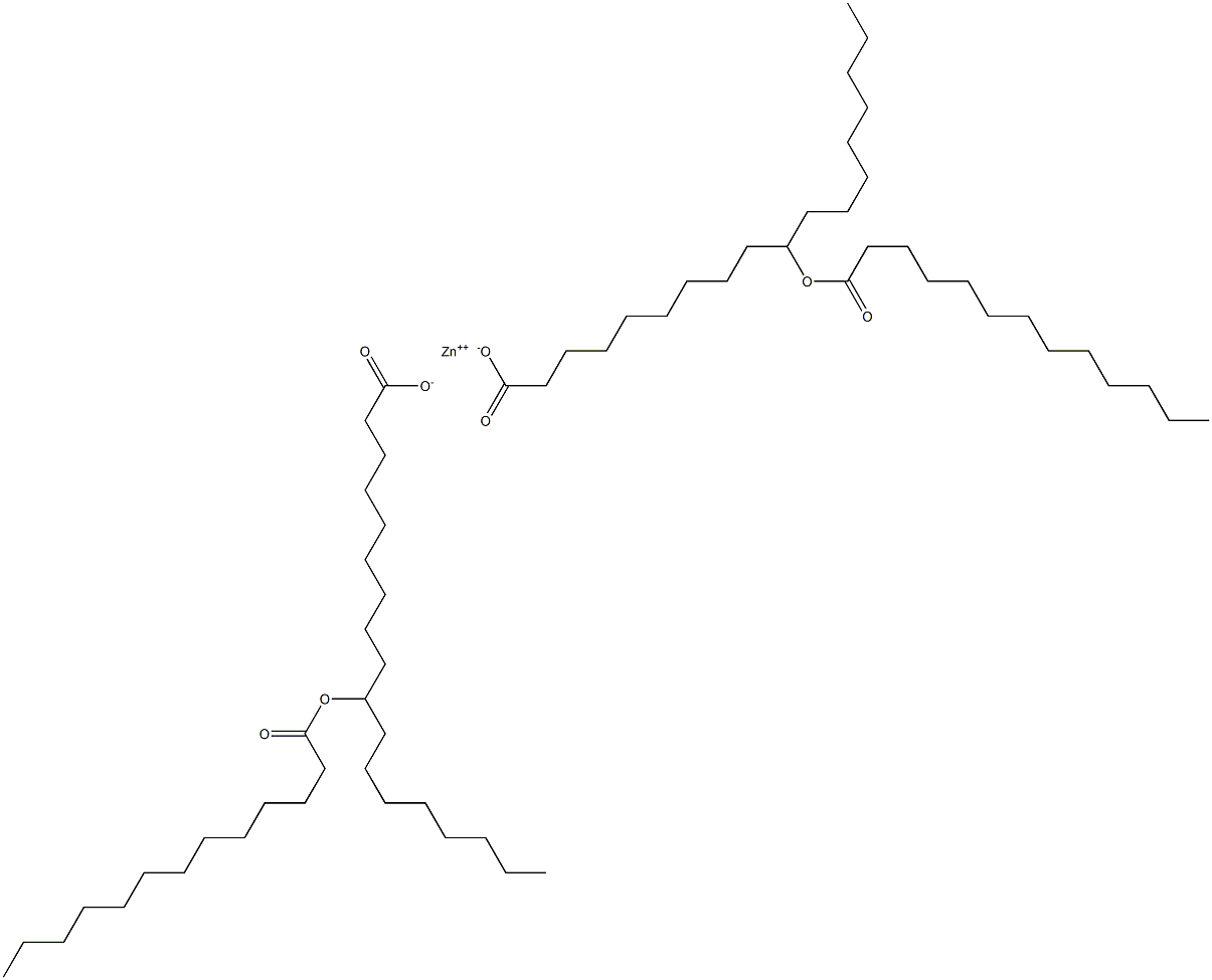 Bis(10-tridecanoyloxyoctadecanoic acid)zinc salt 结构式