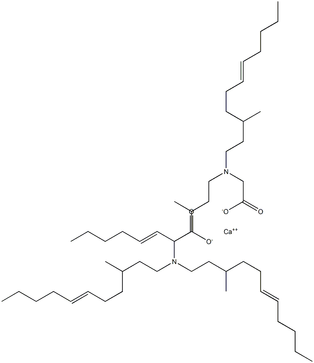 Bis[N,N-bis(3-methyl-6-undecenyl)aminoacetic acid]calcium salt 结构式