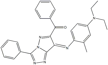 (7E)-7-[[2-Methyl-4-(diethylamino)phenyl]imino]-6-benzoyl-3-phenyl-7H-pyrazolo[5,1-c]-1,2,4-triazole 结构式