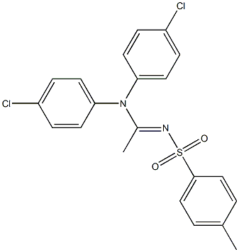 N1,N1-Bis(p-chlorophenyl)-N2-[(p-methylphenyl)sulfonyl]acetamidine 结构式