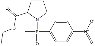 1-[Methylthio(4-nitrophenyl)phosphinyl]pyrrolidine-2-carboxylic acid ethyl ester 结构式