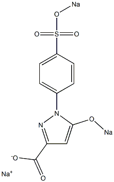 5-Sodiooxy-1-(p-sodiooxysulfonylphenyl)-1H-pyrazole-3-carboxylic acid sodium salt 结构式