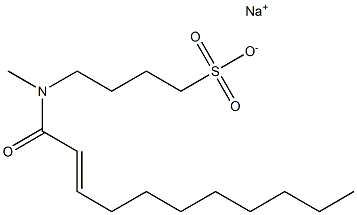 4-[N-(2-Undecenoyl)-N-methylamino]-1-butanesulfonic acid sodium salt 结构式