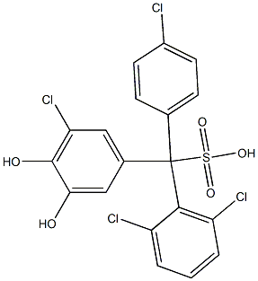 (4-Chlorophenyl)(2,6-dichlorophenyl)(5-chloro-3,4-dihydroxyphenyl)methanesulfonic acid 结构式