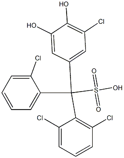 (2-Chlorophenyl)(2,6-dichlorophenyl)(5-chloro-3,4-dihydroxyphenyl)methanesulfonic acid 结构式