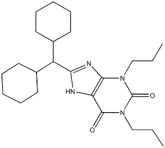 1,3-Dipropyl-8-dicyclohexylmethylxanthine 结构式
