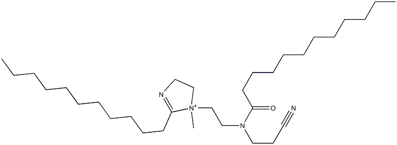 1-[2-[(2-Cyanoethyl)(1-oxododecyl)amino]ethyl]-4,5-dihydro-1-methyl-2-undecyl-1H-imidazol-1-ium 结构式