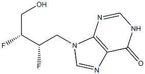 9-[(2S,3R)-2,3-Difluoro-4-hydroxybutyl]-9H-purin-6(1H)-one 结构式