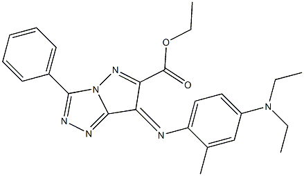 (7E)-7-[[2-Methyl-4-(diethylamino)phenyl]imino]-3-phenyl-7H-pyrazolo[5,1-c]-1,2,4-triazole-6-carboxylic acid ethyl ester 结构式