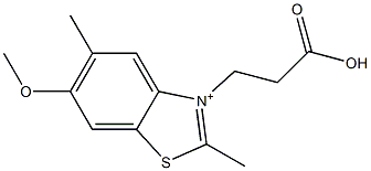 3-(2-Carboxyethyl)-6-methoxy-2,5-dimethylbenzothiazolium 结构式