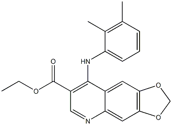 4-[[2,3-Dimethylphenyl]amino]-6,7-(methylenedioxy)quinoline-3-carboxylic acid ethyl ester 结构式