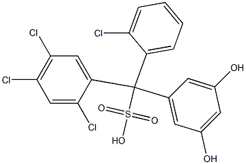 (2-Chlorophenyl)(2,4,5-trichlorophenyl)(3,5-dihydroxyphenyl)methanesulfonic acid 结构式