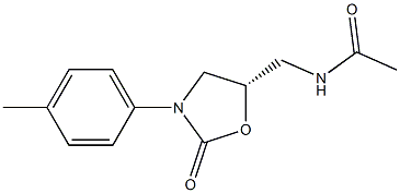 (5S)-5-Acetylaminomethyl-3-[4-methylphenyl]oxazolidin-2-one 结构式