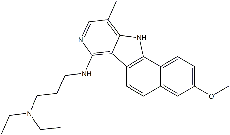 7-(3-Diethylaminopropylamino)-10-methyl-3-methoxy-11H-benzo[g]pyrido[4,3-b]indole 结构式