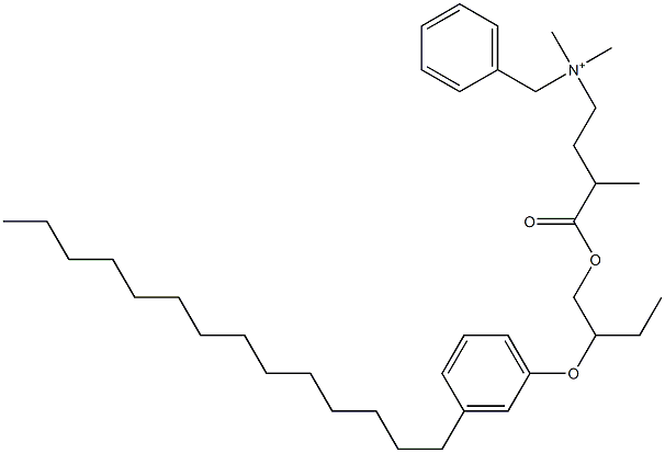 N,N-Dimethyl-N-benzyl-N-[3-[[2-(3-tetradecylphenyloxy)butyl]oxycarbonyl]butyl]aminium 结构式