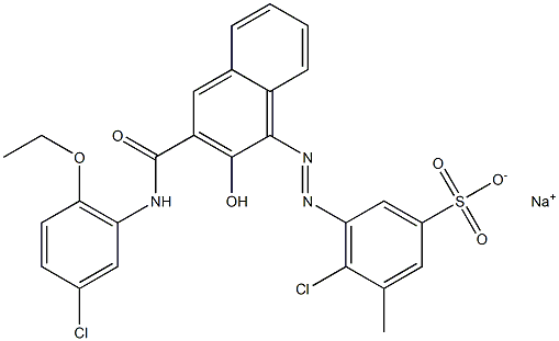 4-Chloro-3-methyl-5-[[3-[[(3-chloro-6-ethoxyphenyl)amino]carbonyl]-2-hydroxy-1-naphtyl]azo]benzenesulfonic acid sodium salt 结构式