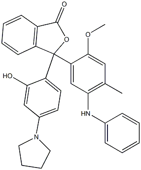 3-[5-(Phenylamino)-4-methyl-2-methoxyphenyl]-3-[2-hydroxy-4-(1-pyrrolidinyl)phenyl]isobenzofuran-1(3H)-one 结构式