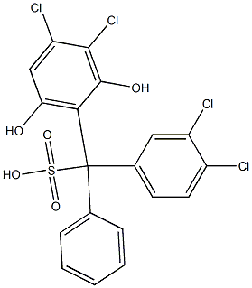 (3,4-Dichlorophenyl)(3,4-dichloro-2,6-dihydroxyphenyl)phenylmethanesulfonic acid 结构式