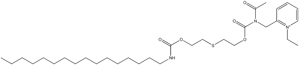 1-Ethyl-2-[N-acetyl-N-[2-[2-(hexadecylcarbamoyloxy)ethylthio]ethoxycarbonyl]aminomethyl]pyridinium 结构式