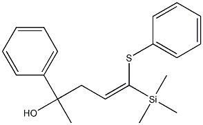 2-Phenyl-5-(phenylthio)-5-(trimethylsilyl)-4-penten-2-ol 结构式
