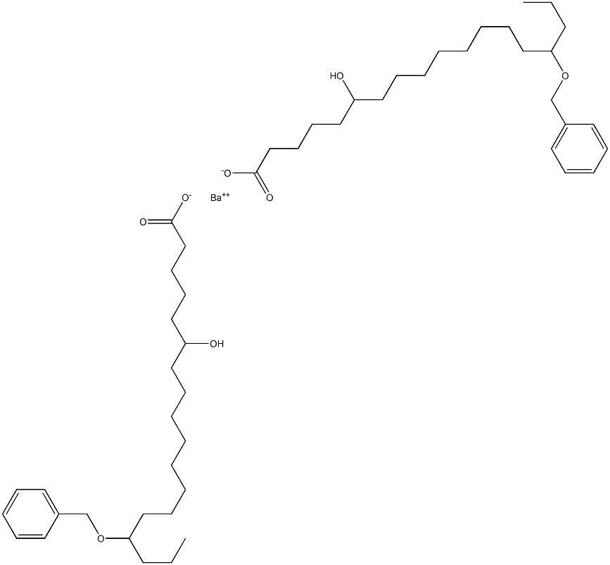 Bis(15-benzyloxy-6-hydroxystearic acid)barium salt 结构式