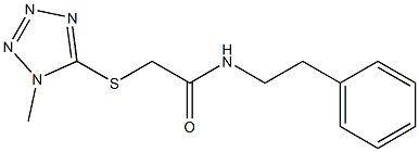 N-Phenethyl-2-[(1-methyl-1H-tetrazol-5-yl)thio]acetamide 结构式