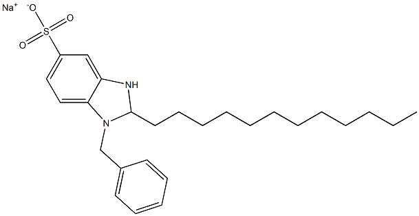 1-Benzyl-2,3-dihydro-2-dodecyl-1H-benzimidazole-5-sulfonic acid sodium salt 结构式