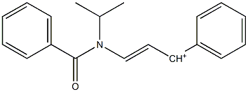 1-Phenyl-3-[isopropyl(benzoyl)amino]-2-propen-1-ium 结构式