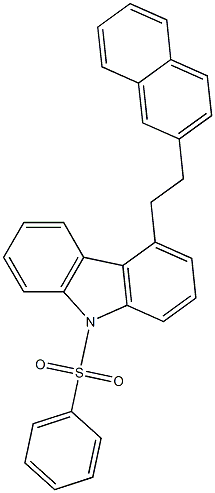 4-[2-(2-Naphthalenyl)ethyl]-9-phenylsulfonyl-9H-carbazole 结构式