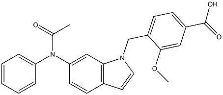 4-[6-(Phenylacetylamino)-1H-indol-1-ylmethyl]-3-methoxybenzoic acid 结构式