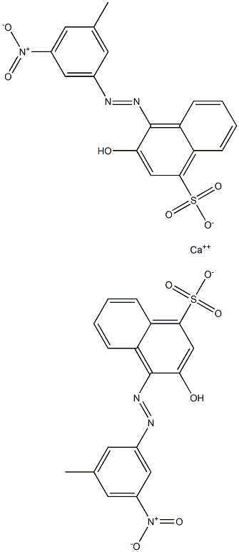 Bis[1-[(3-methyl-5-nitrophenyl)azo]-2-hydroxy-4-naphthalenesulfonic acid]calcium salt 结构式
