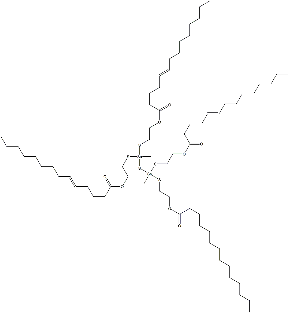 Bis[methylbis[[2-(4-tridecenylcarbonyloxy)ethyl]thio]stannyl] sulfide 结构式