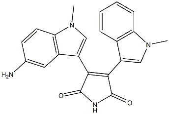 3-(5-Amino-1-methyl-1H-indol-3-yl)-4-(1-methyl-1H-indol-3-yl)-1H-pyrrole-2,5-dione 结构式