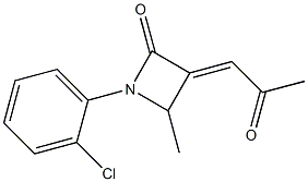 (E)-3-(2-Oxopropylidene)-4-methyl-1-(2-chlorophenyl)azetidin-2-one 结构式