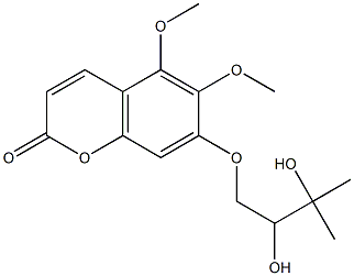 5-Methoxy-6-methoxy-7-(2,3-dihydroxy-3-methylbutoxy)coumarin 结构式