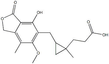 3-[(4-Hydroxy-6-methoxy-7-methyl-3-oxo-5-phthalanyl)methyl]-1-methylcyclopropane-1-propionic acid 结构式