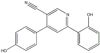 2-(2-Hydroxyphenyl)-4-(4-hydroxyphenyl)pyridine-5-carbonitrile 结构式