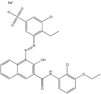 3-Chloro-4-ethyl-5-[[3-[[(2-chloro-3-ethoxyphenyl)amino]carbonyl]-2-hydroxy-1-naphtyl]azo]benzenesulfonic acid sodium salt 结构式