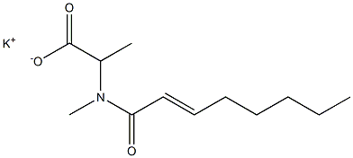 2-[N-Methyl-N-(2-octenoyl)amino]propionic acid potassium salt 结构式