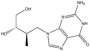 2-Amino-9-[(2R,3S)-3,4-dihydroxy-2-methylbutyl]-1,9-dihydro-6H-purin-6-one 结构式
