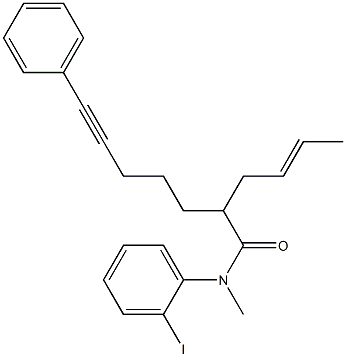 7-Phenyl-2-(2-butenyl)-N-(2-iodophenyl)-N-methyl-6-heptynamide 结构式