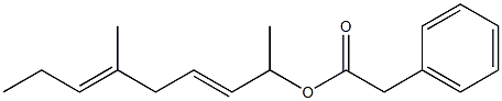 Phenylacetic acid 1,5-dimethyl-2,5-octadienyl ester 结构式