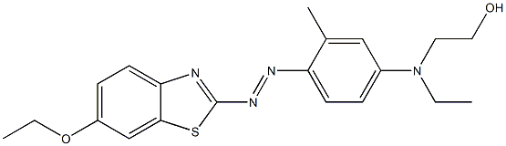 6-Ethoxy-2-[2-methyl-4-(N-ethyl-2-hydroxyethylamino)phenylazo]benzothiazole 结构式